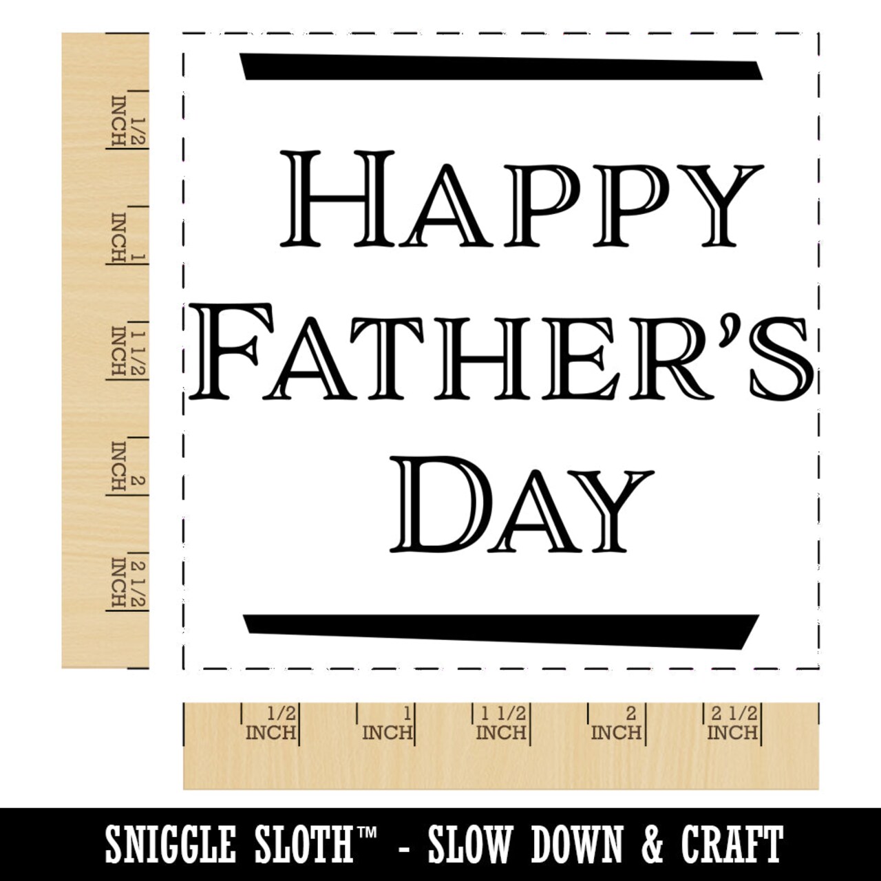 Happy Father's Day Handsome Text Square Rubber Stamp for Stamping Crafting